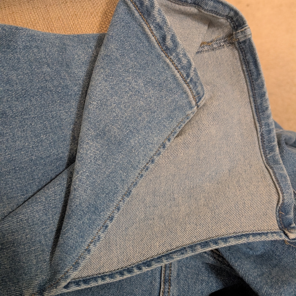 Ava & Viv 20W Denim Overalls With Ankle Slits & Side Zipper Stretchy - Picture 5 of 14